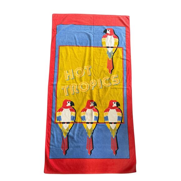 Gramercy Brastex Beach Towel Colorful HOT TROPICS Parrot Jimmy Buffett Vintage‎ - Picture 1 of 7
